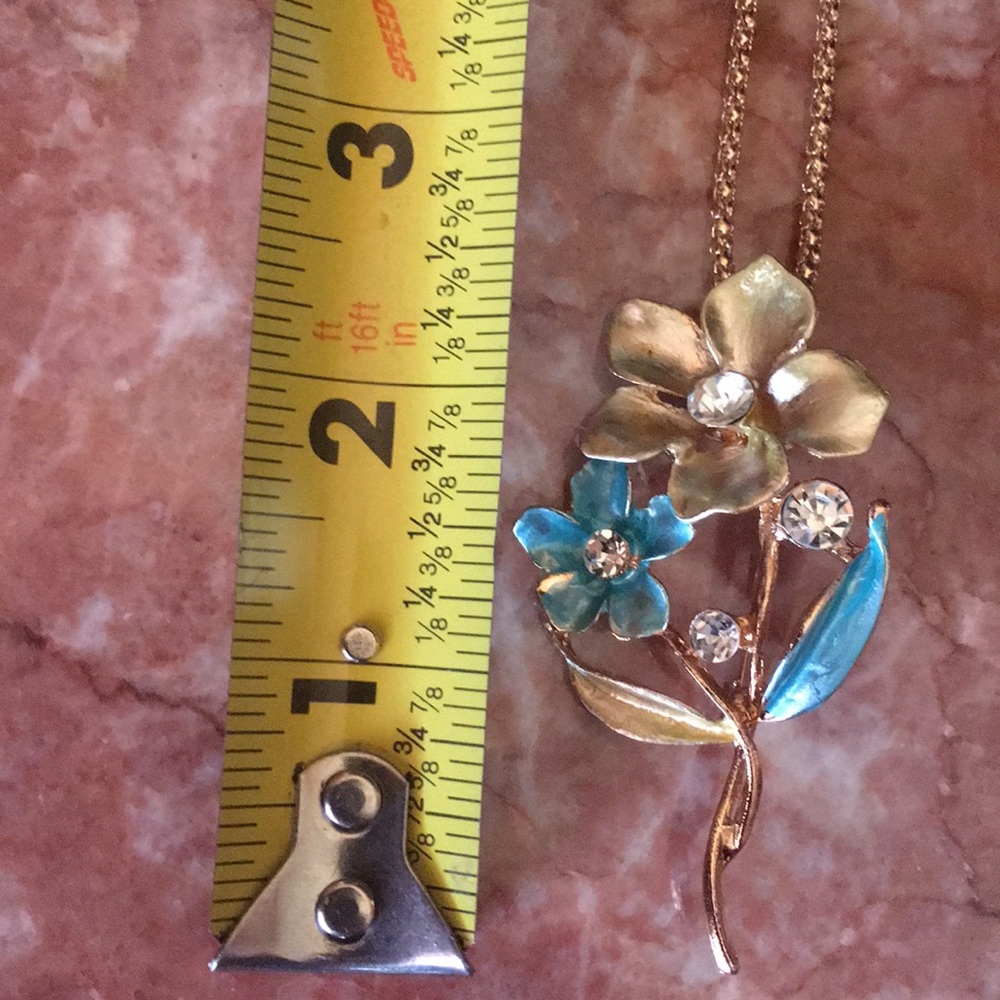 Double Flower Brooch/ Pendant Necklace - Picture 10 of 12